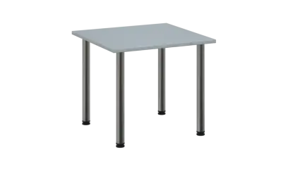 CRTR 80 jídelní stůl, kovová podnož chrom, deska 25 mm, 800x800 mm, šedá